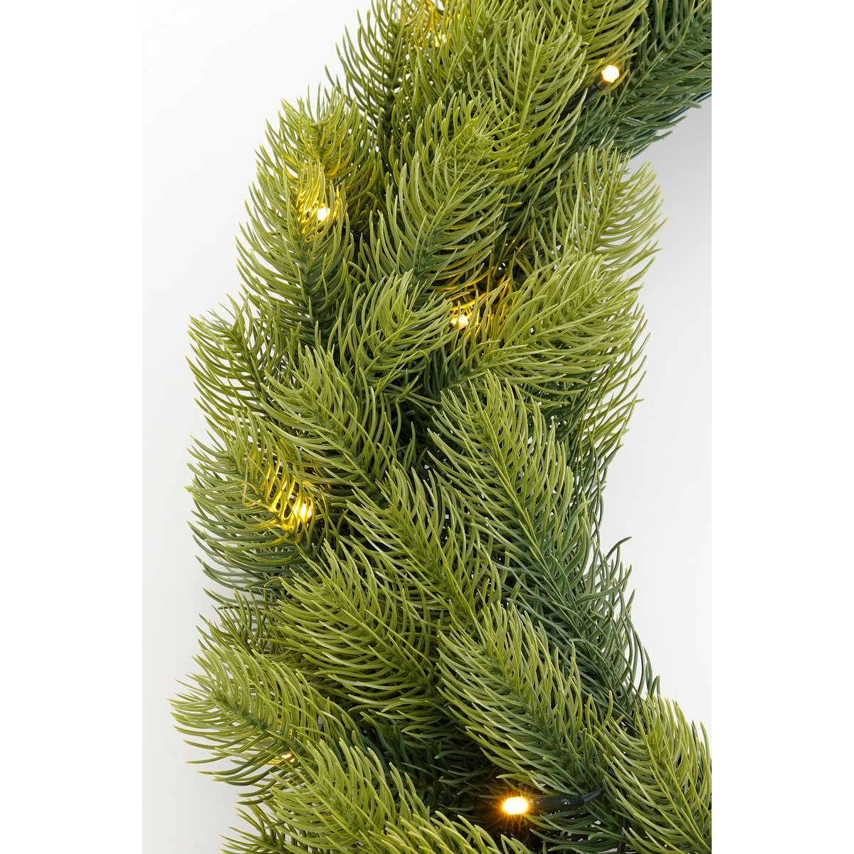 Nagoya Kerstkrans met LED Verlichting - H12 x Ø45 cm - Groen