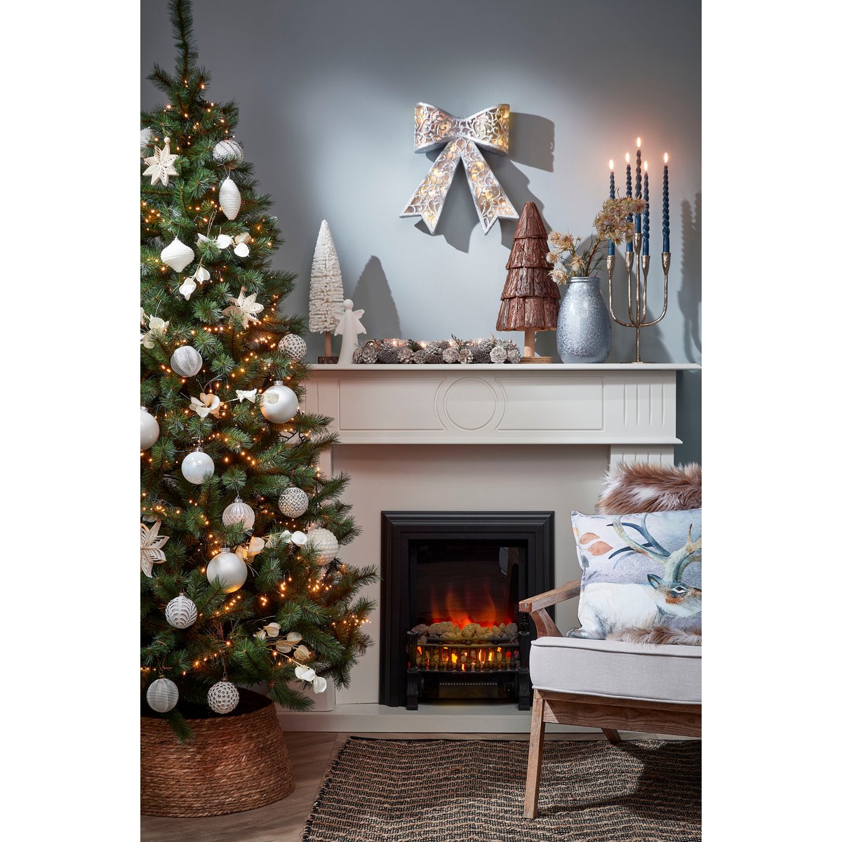 Kerstboomrok - H26 x Ø50 cm - Zeegras - Naturel Bruin