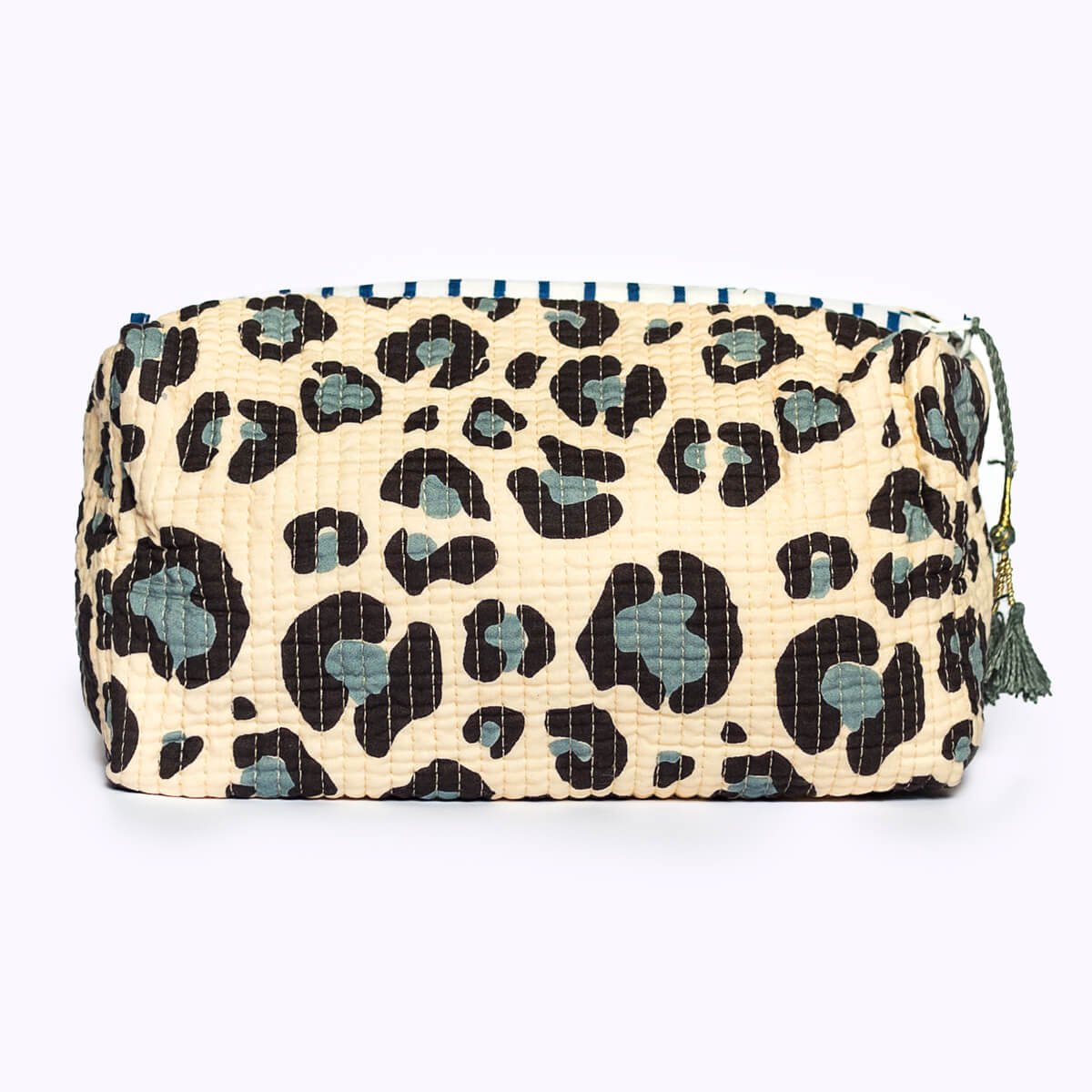 handgemaakte make-uptasje "Blue Leo"