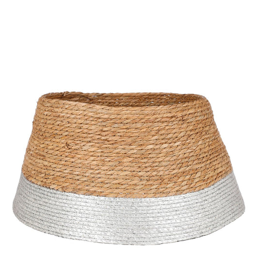 Kerstboomrok - H26 x Ø50 cm - Zeegras - Zilver