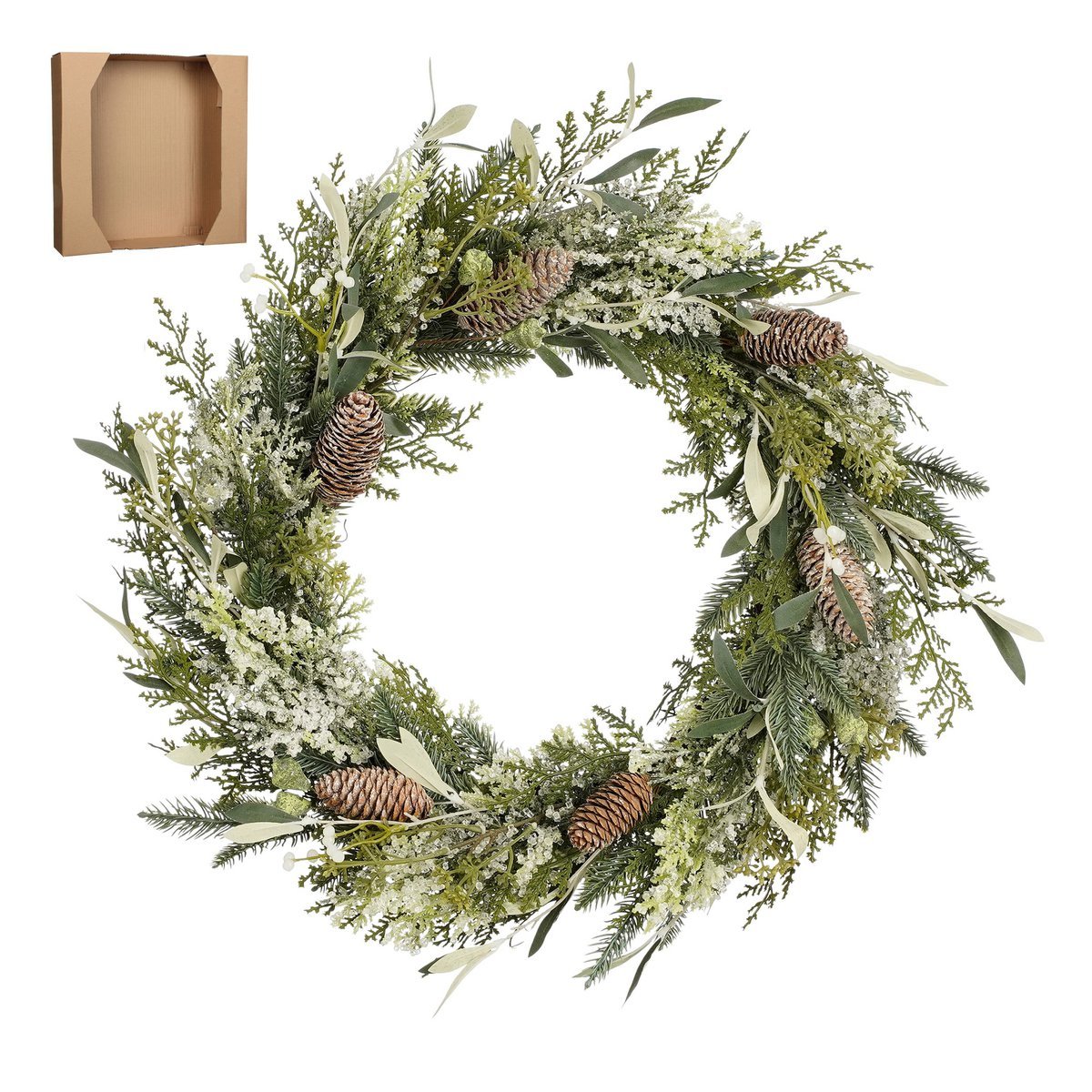 Alva Kerstkrans - Ø50 cm - Groen