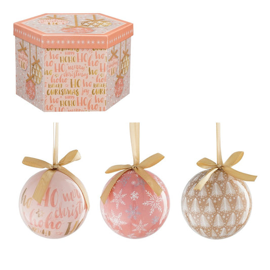 Kerstballen Cadeauset - 14 Stuks - Ø8 cm - Onbreekbaar - Perzik, Roze