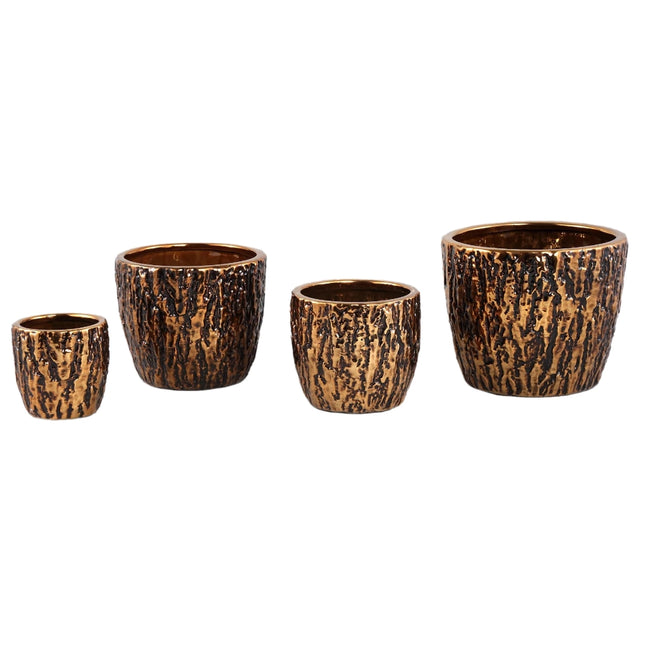 PTMD bloempot Vienna L goudkleurig 20 cm